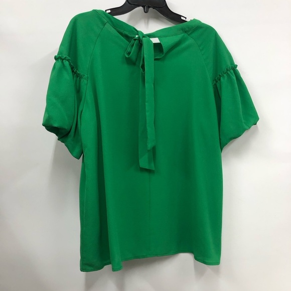 Green Cato Blouse with Puffed Sleeves size large - Picture 2 of 11